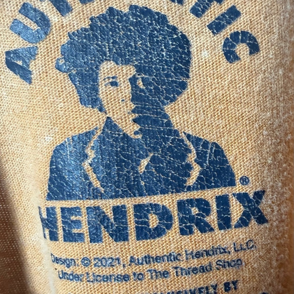 Vintage-Style Lucky Brand Hendrix Graphic Tee - Brown with Multicolor Print - Picture 3 of 4